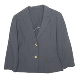 ETIENNE AIGNER Womens Blue Wool Button Jacket UK 8 Classic Tailored Plain