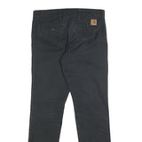 CARHARTT Mens Cotton Blend Black Slim Straight Trousers W31 L32 Workwear Casual