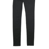 BURBERRY Womens Black Regular Skinny Denim Raw Jeans W26 L32 Stylish Zip Closure