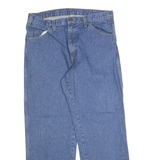 DICKIES Mens Regular Fit Straight Leg Denim Medium Blue W34 L30 Zip Cotton Jeans