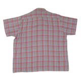 Mens Blue & Red Cotton Blend Plaid Shirt XL Casual Short Sleeve Summer