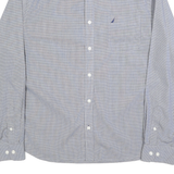NAUTICA Mens Blue & White Check Shirt XL Button Down Long Sleeve Casual