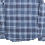 DICKIES Mens Blue Check Shirt S Long Sleeve Button Cotton Blend Workwear