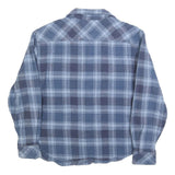 DICKIES Mens Blue Check Shirt S Long Sleeve Button Cotton Blend Workwear