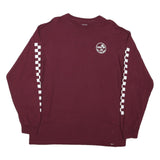 VANS Mens Maroon Long Sleeve Crew Neck Graphic T-Shirt L Cotton Blend Casual