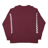 VANS Mens Maroon Long Sleeve Crew Neck Graphic T-Shirt L Cotton Blend Casual