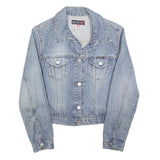 BIG BRAND Womens Blue Denim Cotton Jacket M Button Closure Classic Fit Casual