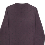FARAH Mens Maroon Patterned Wool Blend Crew Neck Basic Knit M Jumper