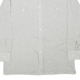 Mens White & Grey Check Cotton Blend Shirt M Classic Button Front Pocket