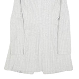 ZARA BASIC Womens White Herringbone Jacket S Polyester Blend Button Closure