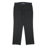 DOCKERS Mens Regular Black Cotton Blend Trousers W31 L27 Zip Closure Classic Fit