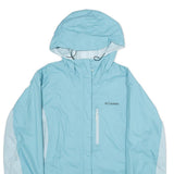 COLUMBIA Womens Blue & Light Blue Outdoor Jacket XL Nylon Plain Lightweight Zip