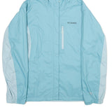 COLUMBIA Womens Blue & Light Blue Outdoor Jacket XL Nylon Plain Lightweight Zip
