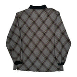 Chaps Ralph Lauren Checked Sweater - Large Gray Cotton Blend