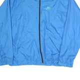 NIKE Mens Blue Zip Jacket M Polyester Plain Lightweight Sportswear