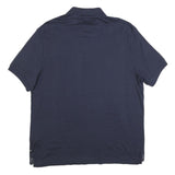NAUTICA Mens Navy Blue Short Sleeve Plain Polo Shirt L Cotton Blend Comfortable