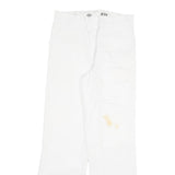 DICKIES Mens White Regular Fit Straight Denim Jeans W30 L31 Workwear Zip Closure