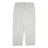 CARHARTT Mens Cotton Blend Beige Relaxed Cargo Trousers W40 L34 Workwear Casual
