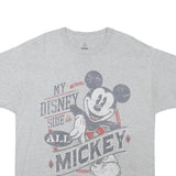 DISNEY Mens Grey My Disney Side Is All Mickey T-Shirt XL Short Sleeve Crew Neck
