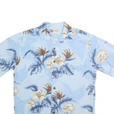 HILO HATTIER Mens Blue & Beige Floral Cotton Shirt M Summer Pattern Casual