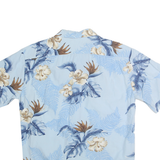 HILO HATTIER Mens Blue & Beige Floral Cotton Shirt M Summer Pattern Casual