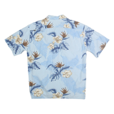 HILO HATTIER Mens Blue & Beige Floral Cotton Shirt M Summer Pattern Casual