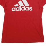 ADIDAS Mens Red L T-Shirt Short Sleeve Crew Neck Cotton Classic Logo