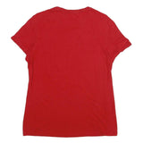 ADIDAS Mens Red L T-Shirt Short Sleeve Crew Neck Cotton Classic Logo