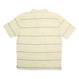 NAUTICA Mens Beige & Blue Striped Short Sleeve Polo Shirt XL Casual Cotton
