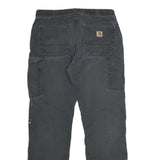 CARHARTT Mens Cotton Black Relaxed Straight Trousers W33 L32 Workwear Durable