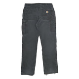 CARHARTT Mens Cotton Black Relaxed Straight Trousers W33 L32 Workwear Durable