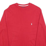 POLO RALPH LAUREN Mens Red Long Sleeve Crew Neck T-Shirt S Cotton Classic