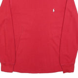 POLO RALPH LAUREN Mens Red Long Sleeve Crew Neck T-Shirt S Cotton Classic