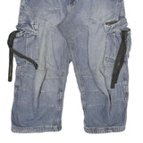 FREEMAN PORTER Mens Blue Casual Cargo Shorts XL W32 Belted Cotton Blend