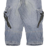 FREEMAN PORTER Mens Blue Casual Cargo Shorts XL W32 Belted Cotton Blend