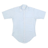 SHIRT CRAFT Mens Blue Plain Shirt S Casual Button Down Short Sleeve Cotton Blend