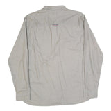 HILFIGER DENIM Mens Beige Cotton Blend Shirt L Casual Classic Button Down