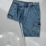 Wrangler Cargo Shorts - 33W 9L Blue Cotton