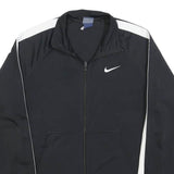NIKE Mens Black & White Track Jacket M Polyester Zip Athletic Sportswear