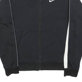 NIKE Mens Black & White Track Jacket M Polyester Zip Athletic Sportswear