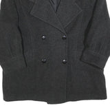 MISS SMITH Womens Charcoal Wool Button Jacket L Woven Classic Tailored