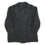 MISS SMITH Womens Charcoal Wool Button Jacket L Woven Classic Tailored
