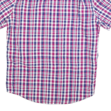CHAPS Mens Pink & Blue Check Shirt M Button Down Short Sleeve Casual Cotton