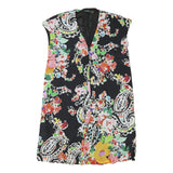 LAUREN RALPH LAUREN Womens Black Floral Paisley Day Dress Polyester Blend UK 8