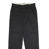 DICKIES Mens Polyester Blend Black Regular Straight Trousers W36 L32 Workwear