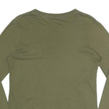 NIKE Mens Green Long Sleeve Crew Neck T-Shirt S Cotton Blend Logo Print