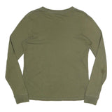 NIKE Mens Green Long Sleeve Crew Neck T-Shirt S Cotton Blend Logo Print