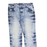 WINTOP Mens Regular Blue Denim Light Wash Jeans W32 L30 Casual Fit Cotton Blend