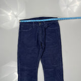 Levis Slim Cord Pants - 31″ Waist Blue Cotton Blend
