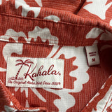 Kahala Floral Hawaiian Shirt - Medium Red Cotton